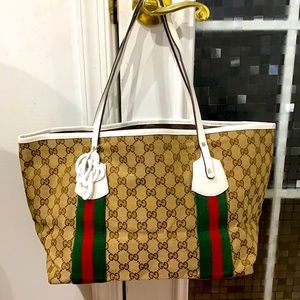 💕 Gucci Jolie brown green red large auth tote 💕